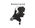 Houten Landkaart van Nederland - Zwart